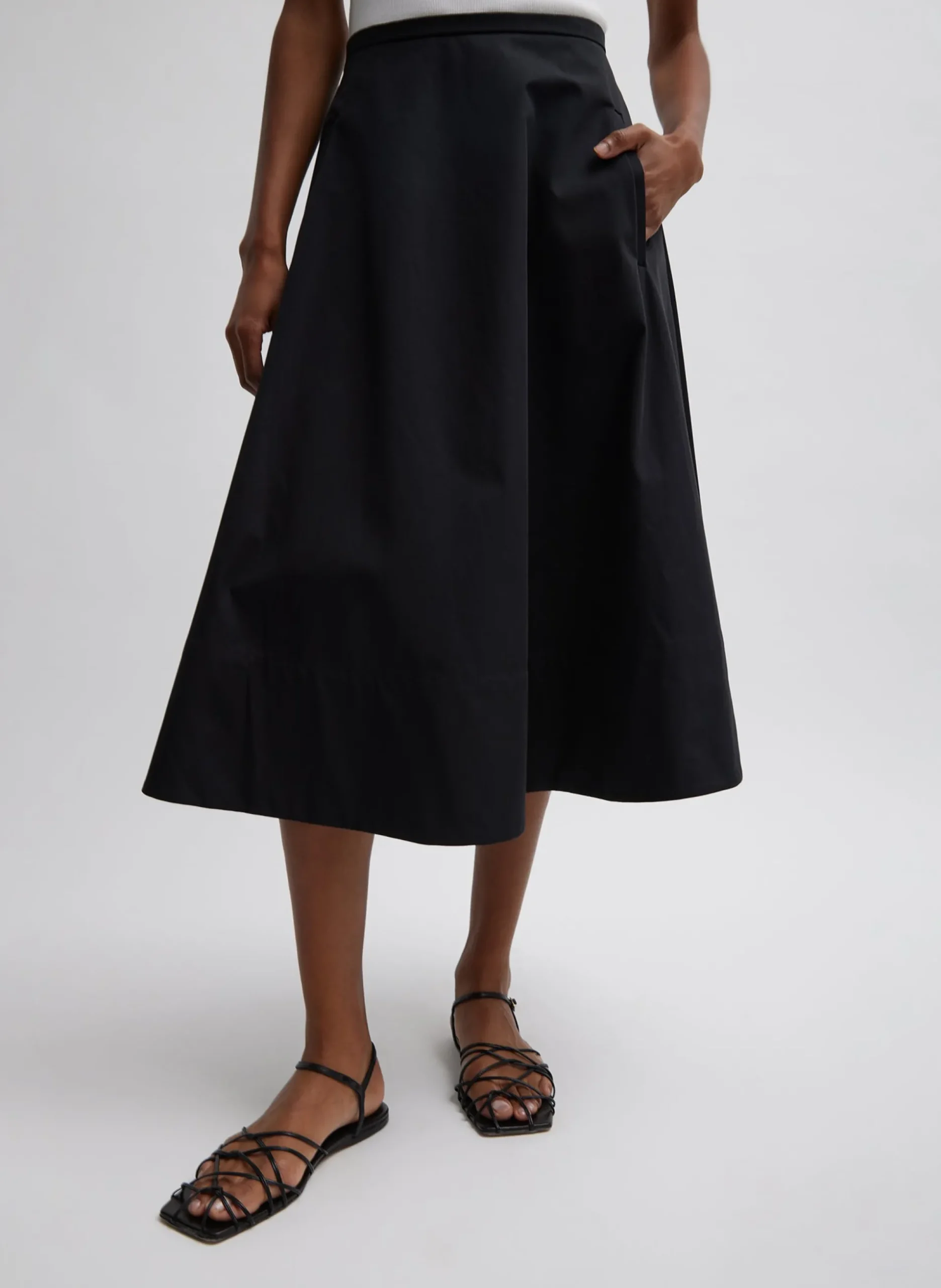 Bonded Luxe Twill Circle Skirt