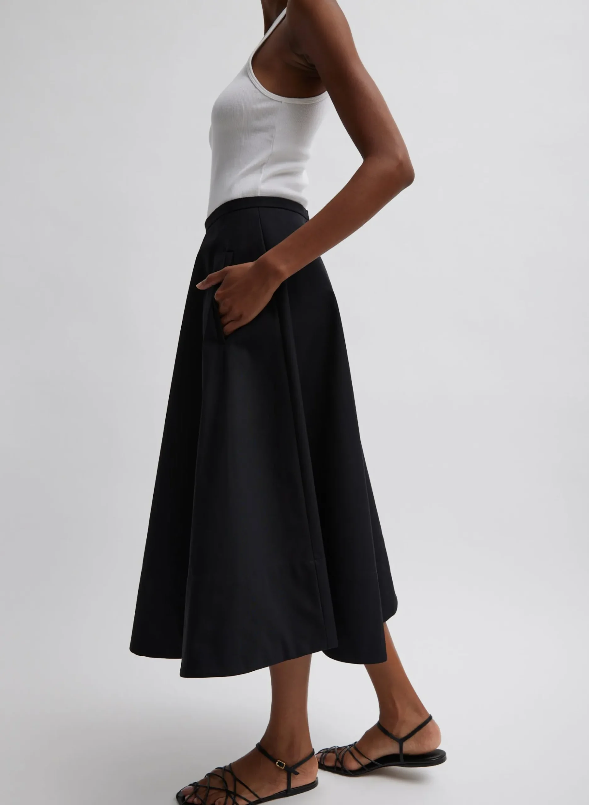 Bonded Luxe Twill Circle Skirt