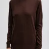 Cashmere Silk Blend Mock Neck Easy Sweater