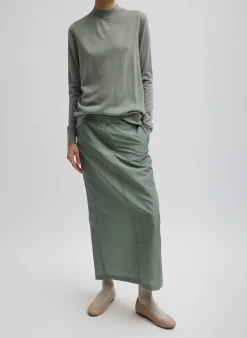 Cashmere Silk Blend Mock Neck Easy Sweater