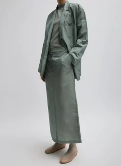 Cashmere Silk Blend Mock Neck Easy Sweater