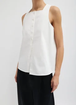Chino Slit Front Sleeveless Top
