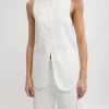 Chino Slit Front Sleeveless Tunic