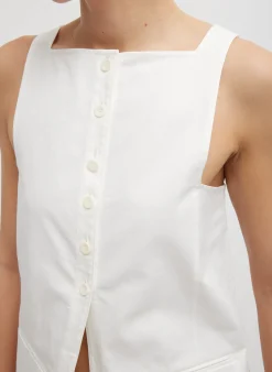 Chino Slit Front Sleeveless Tunic