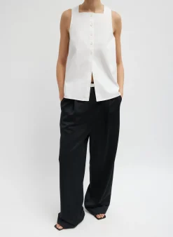 Chino Slit Front Sleeveless Top