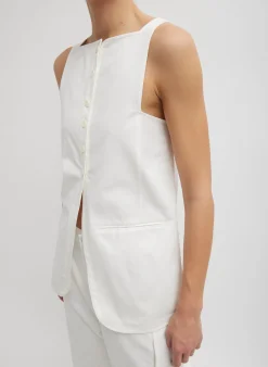 Chino Slit Front Sleeveless Tunic
