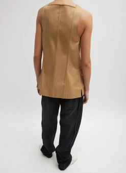 Chino Slit Front Sleeveless Tunic