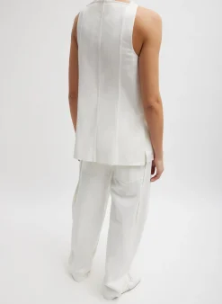 Chino Slit Front Sleeveless Tunic