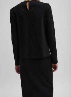 Compact Ultra Stretch Knit Long Sleeve Slim Top