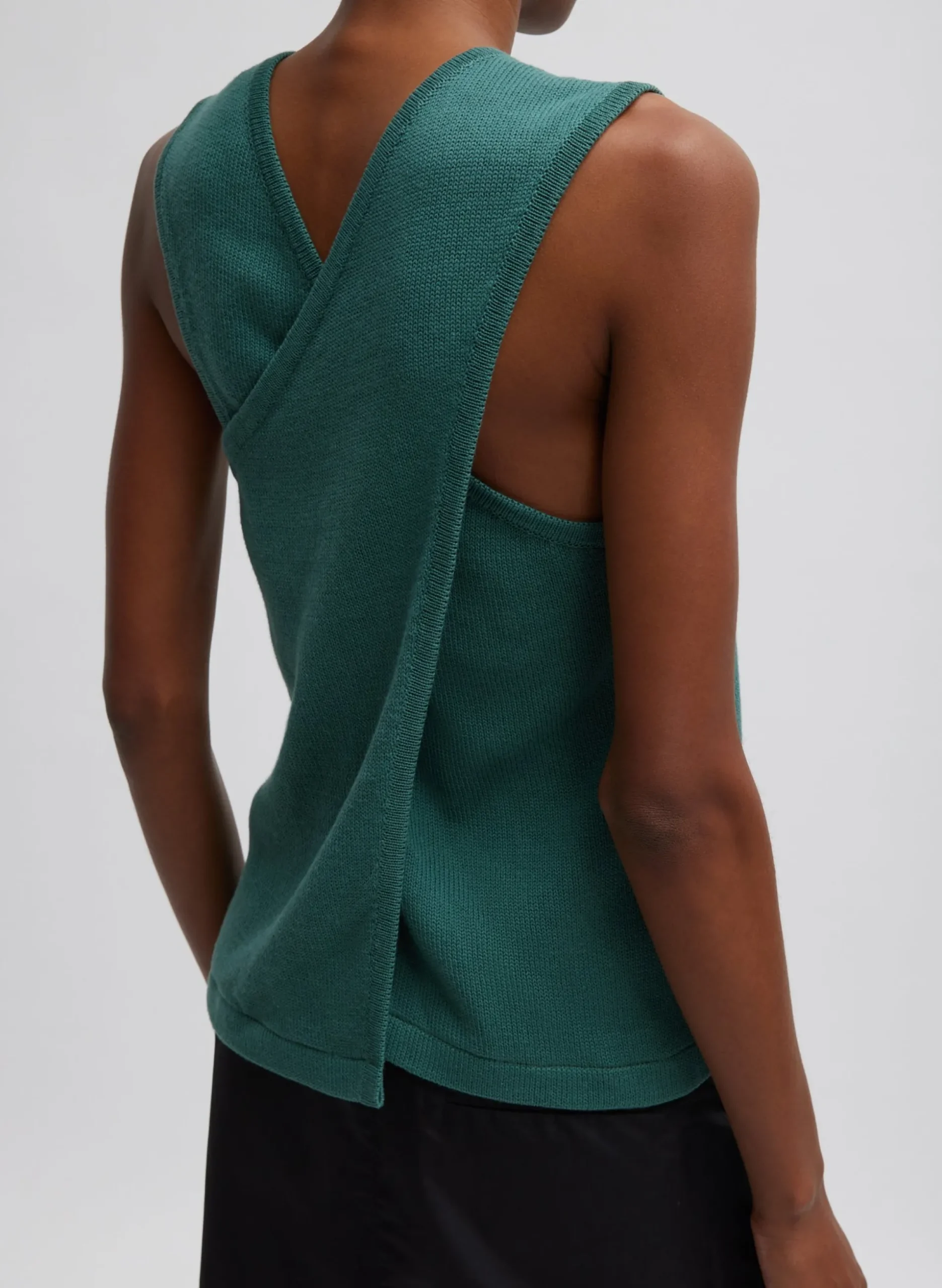 Cotton Criss Cross Sleeveless Sweater