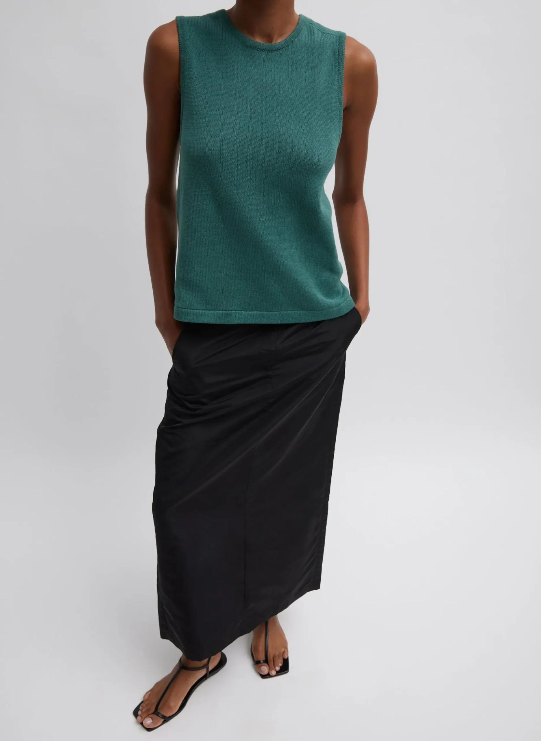 Cotton Criss Cross Sleeveless Sweater