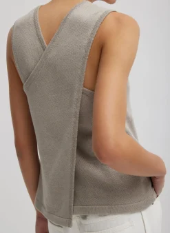 Cotton Criss Cross Sleeveless Sweater