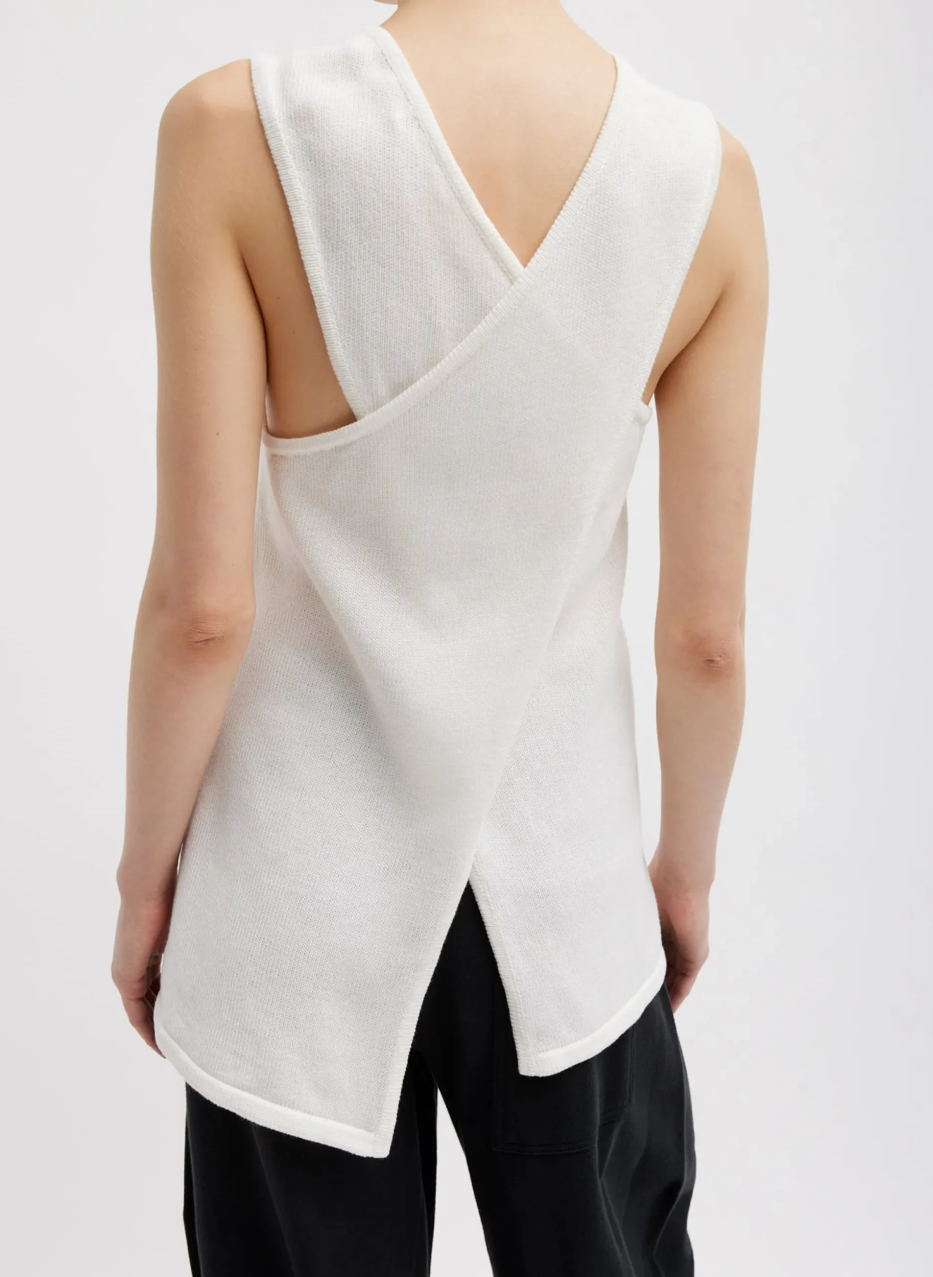 Cotton Criss Cross Sleeveless Sweater