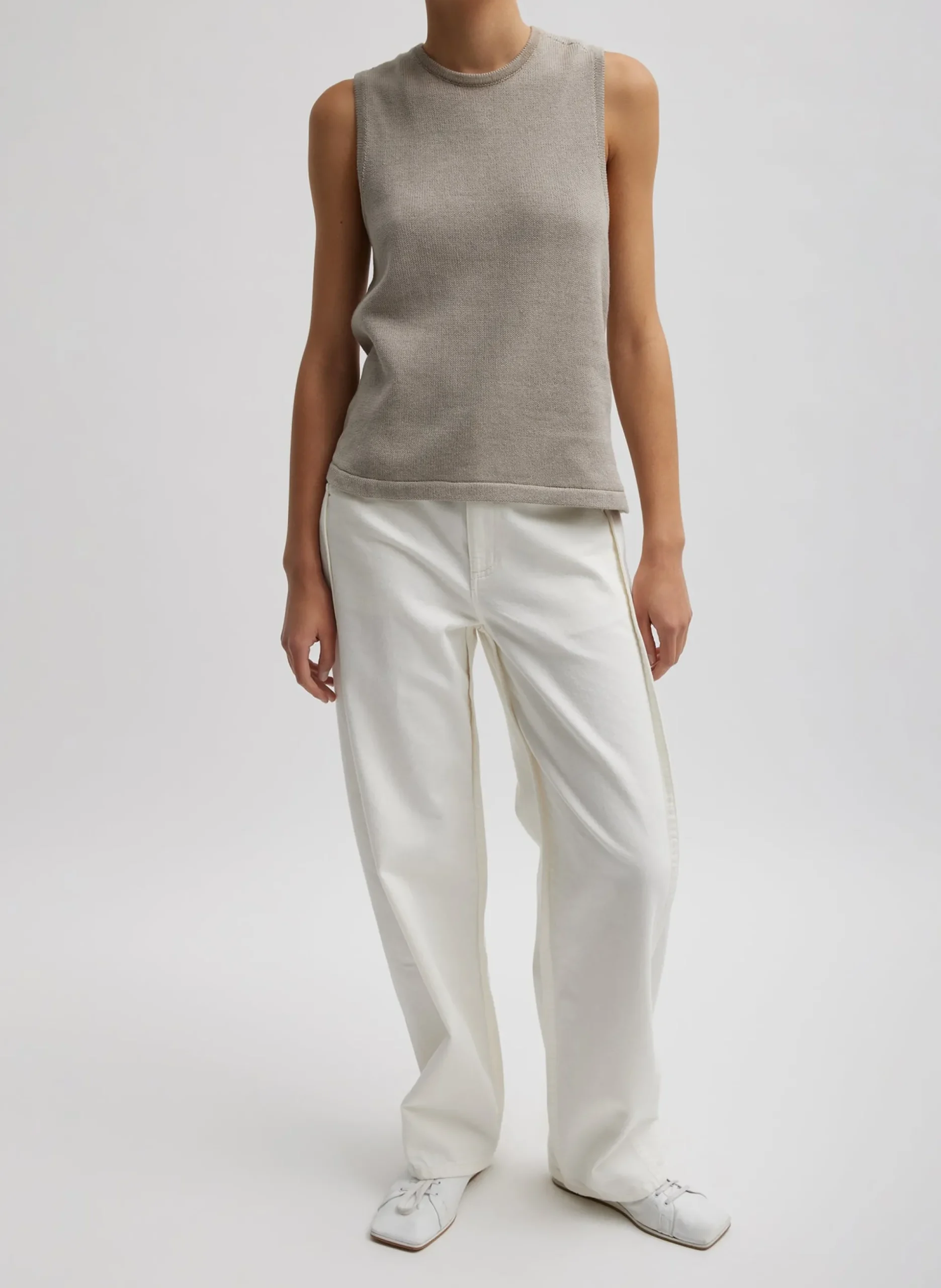 Cotton Criss Cross Sleeveless Sweater