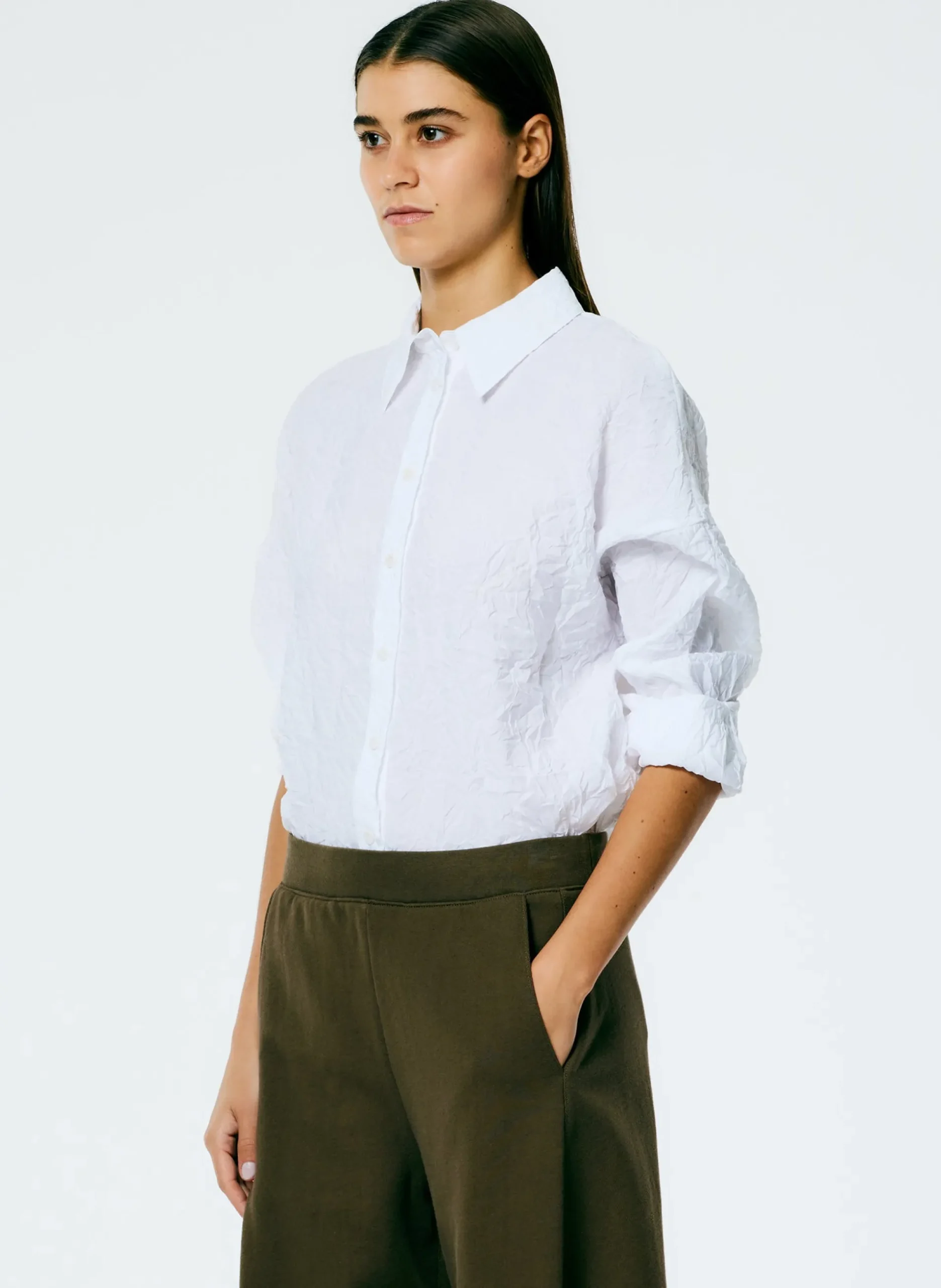 Crinkle Shirting Oversized Shirt