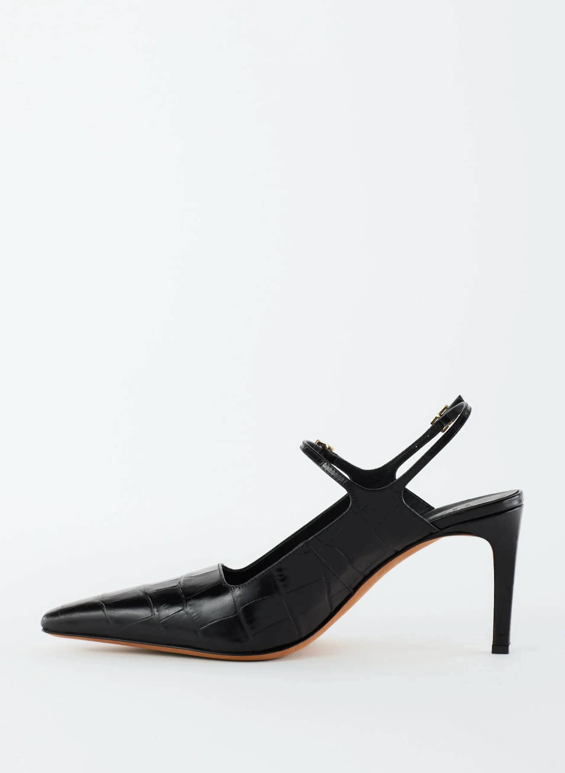 Croc Print Bob Slingback