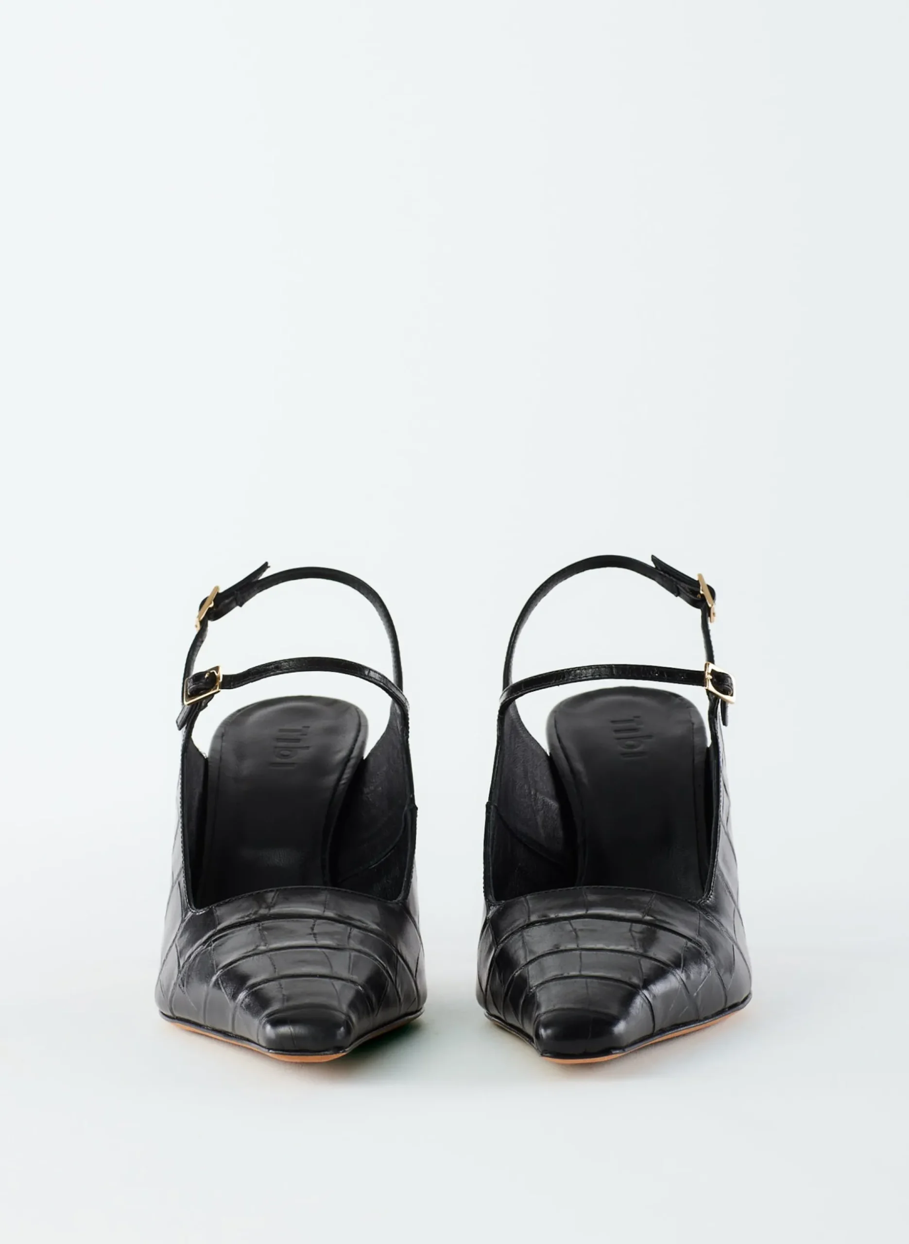 Croc Print Bob Slingback