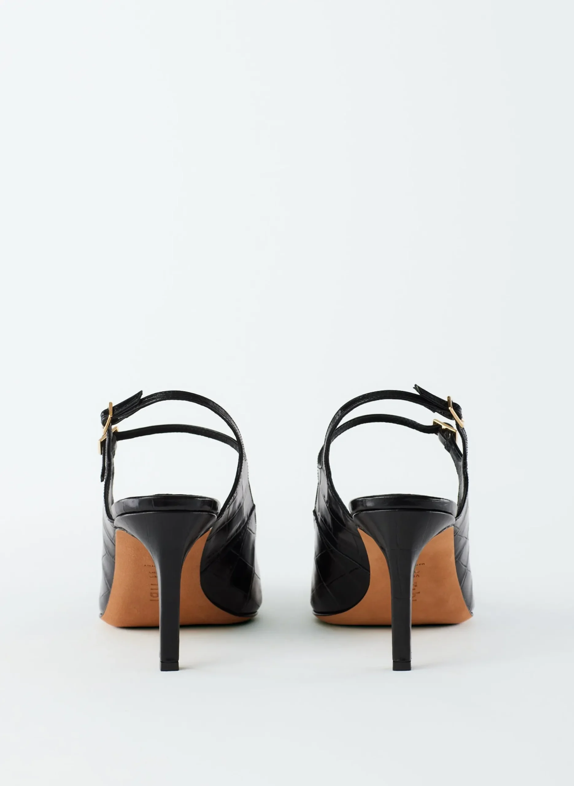 Croc Print Bob Slingback