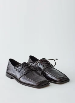 Croc Print Brody Square Toe Loafer