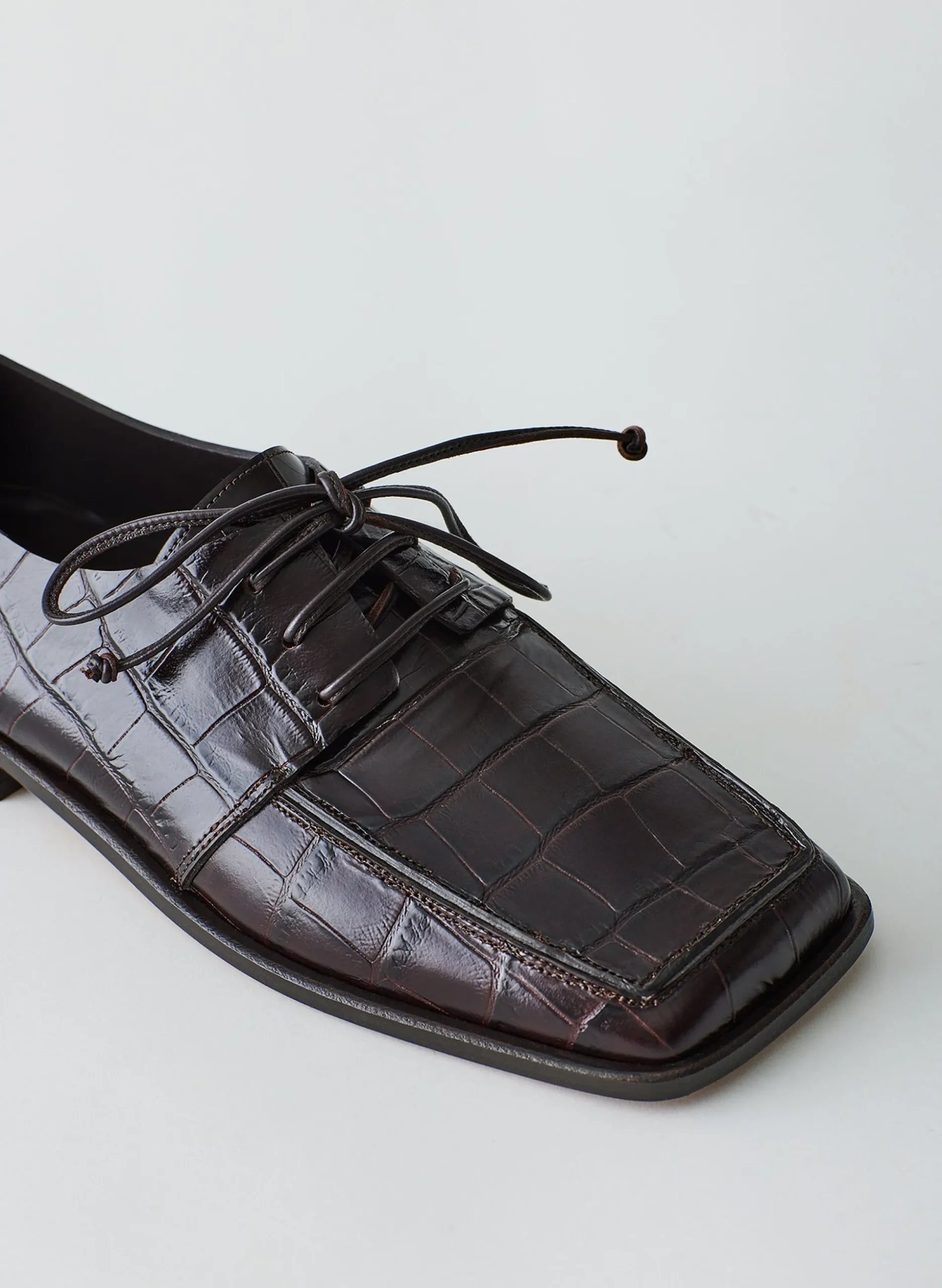Croc Print Brody Square Toe Loafer