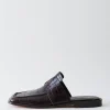 Croc Print Pedro Slide Square Toe Loafer