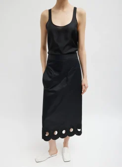 Daisy Embroidered Nylon Skirt