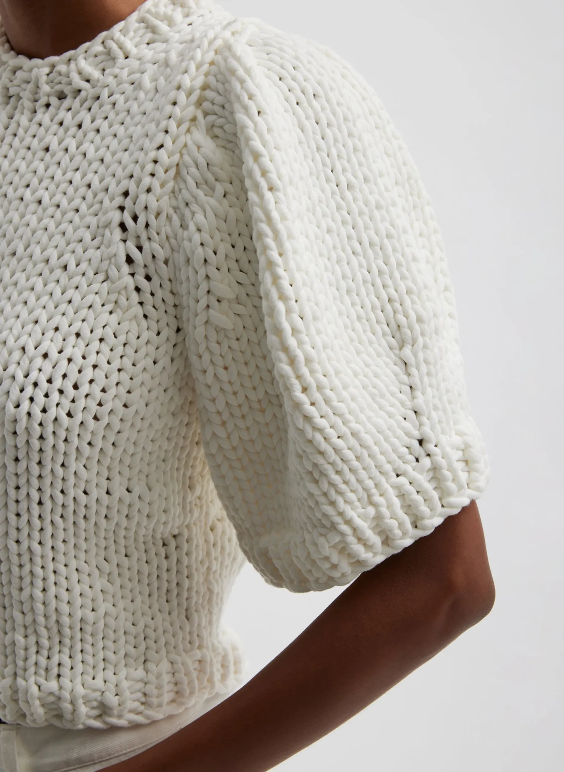 Deluxe Tube Yarn Sweater Mini Puff Pullover