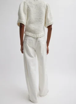 Deluxe Tube Yarn Sweater Mini Puff Pullover