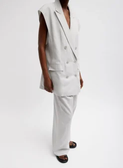 Drapey Suiting Oversized Double Breasted Vest