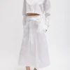 Eco Poplin Back Wrap Skirt