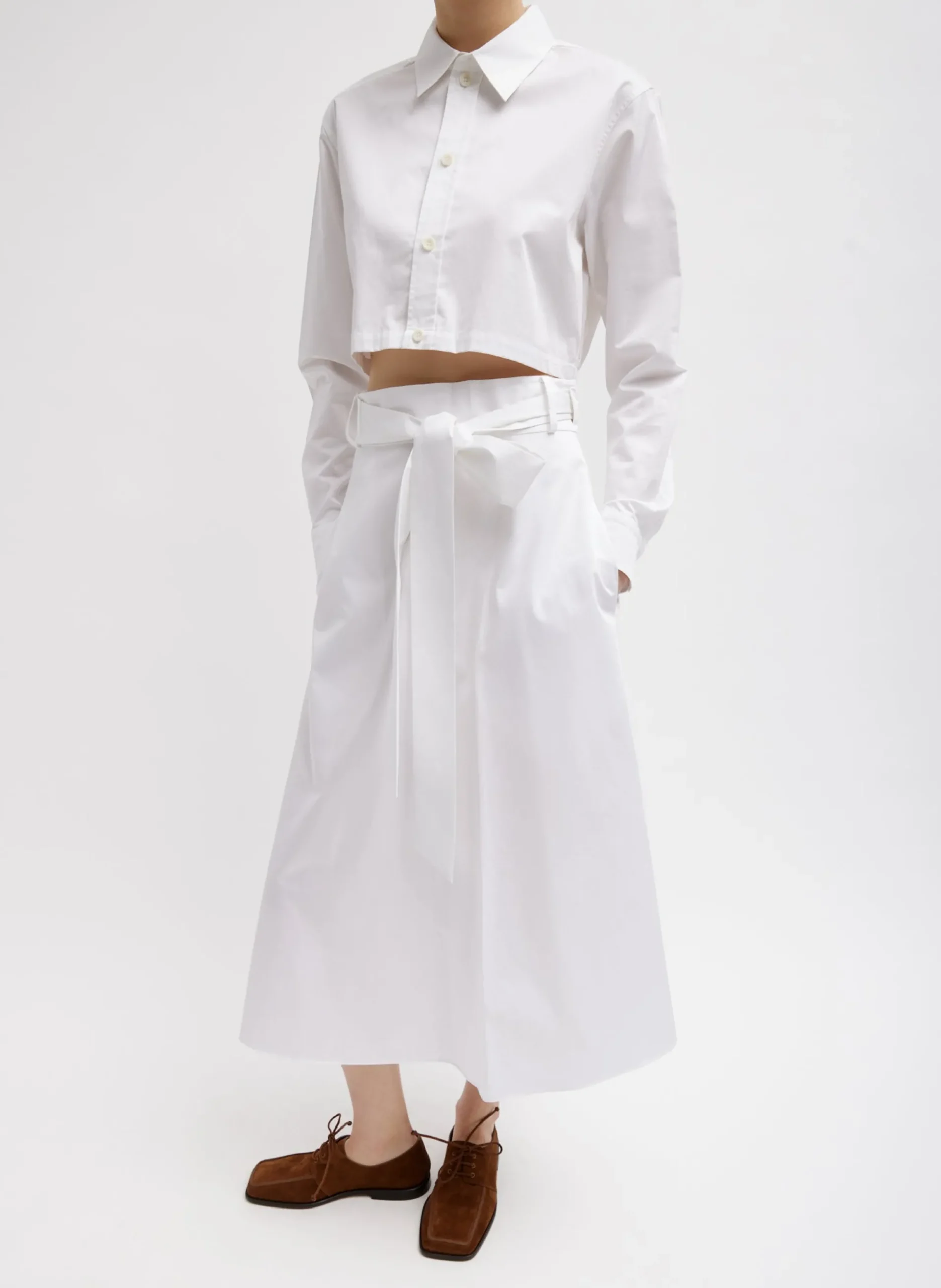 Eco Poplin Back Wrap Skirt