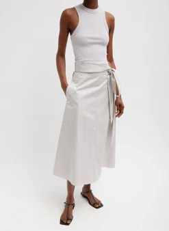 Eco Poplin Back Wrap Skirt