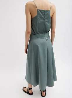 Eco Poplin Back Wrap Skirt