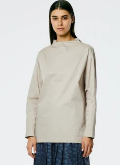 Eco Poplin Funnelneck Top