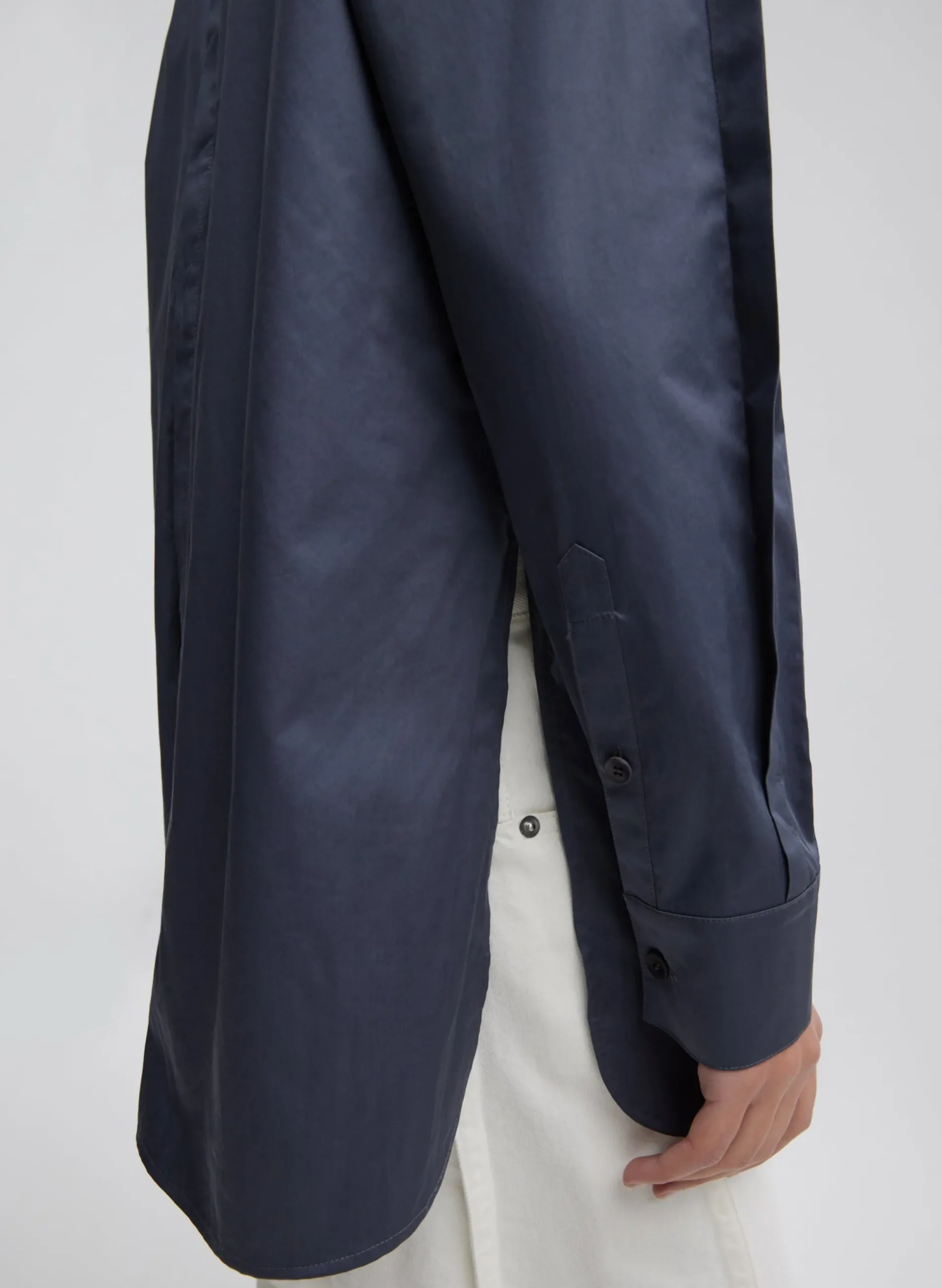 Eco Poplin Shirt With Tucked Sleeve