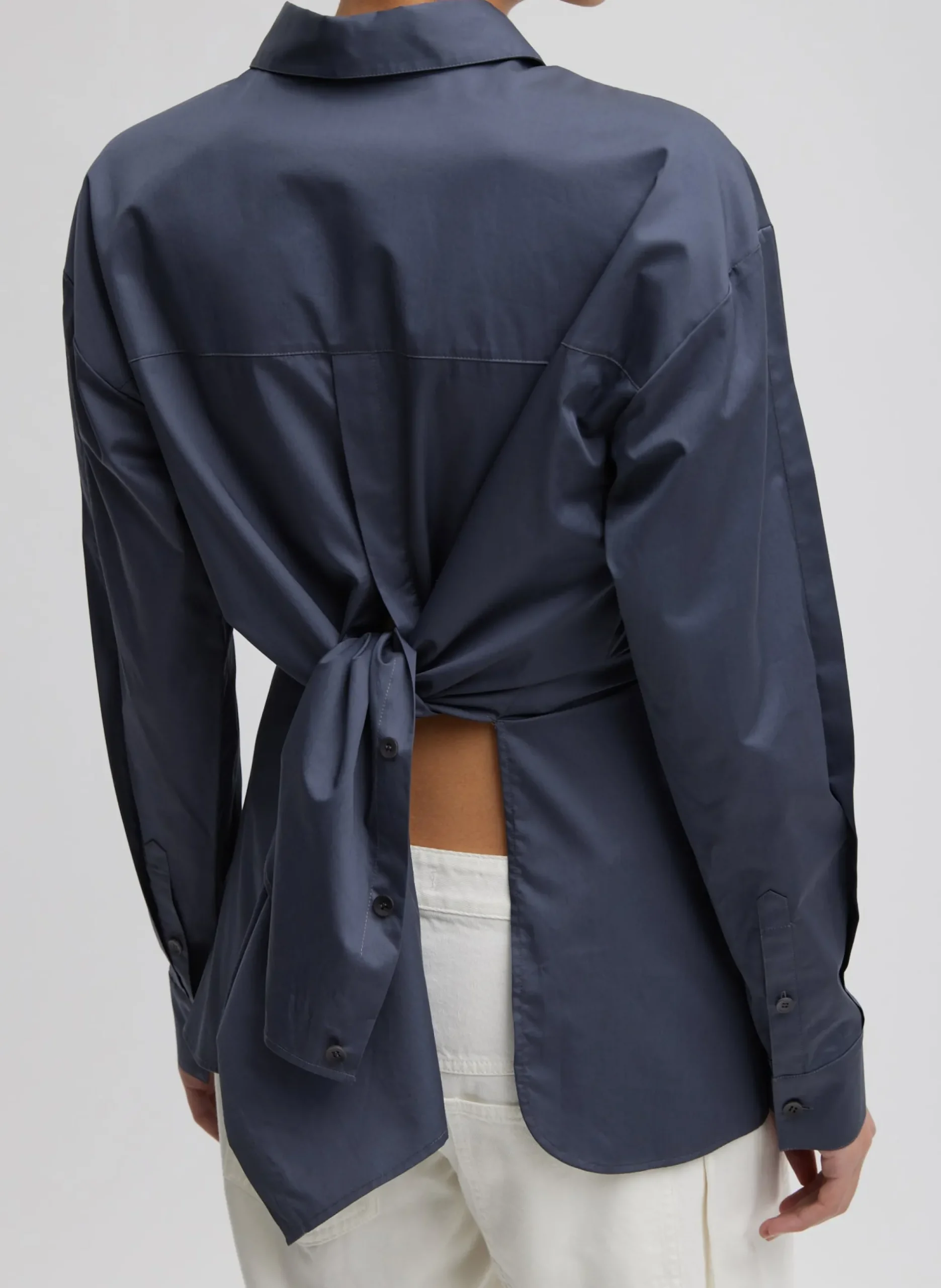 Eco Poplin Shirt With Tucked Sleeve