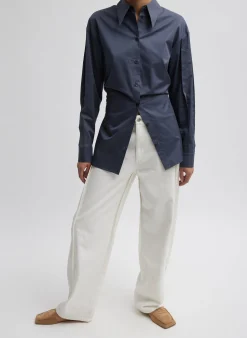 Eco Poplin Shirt With Tucked Sleeve