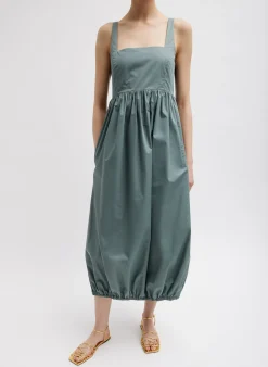 Eco Poplin Square Neck Sculpted Dress