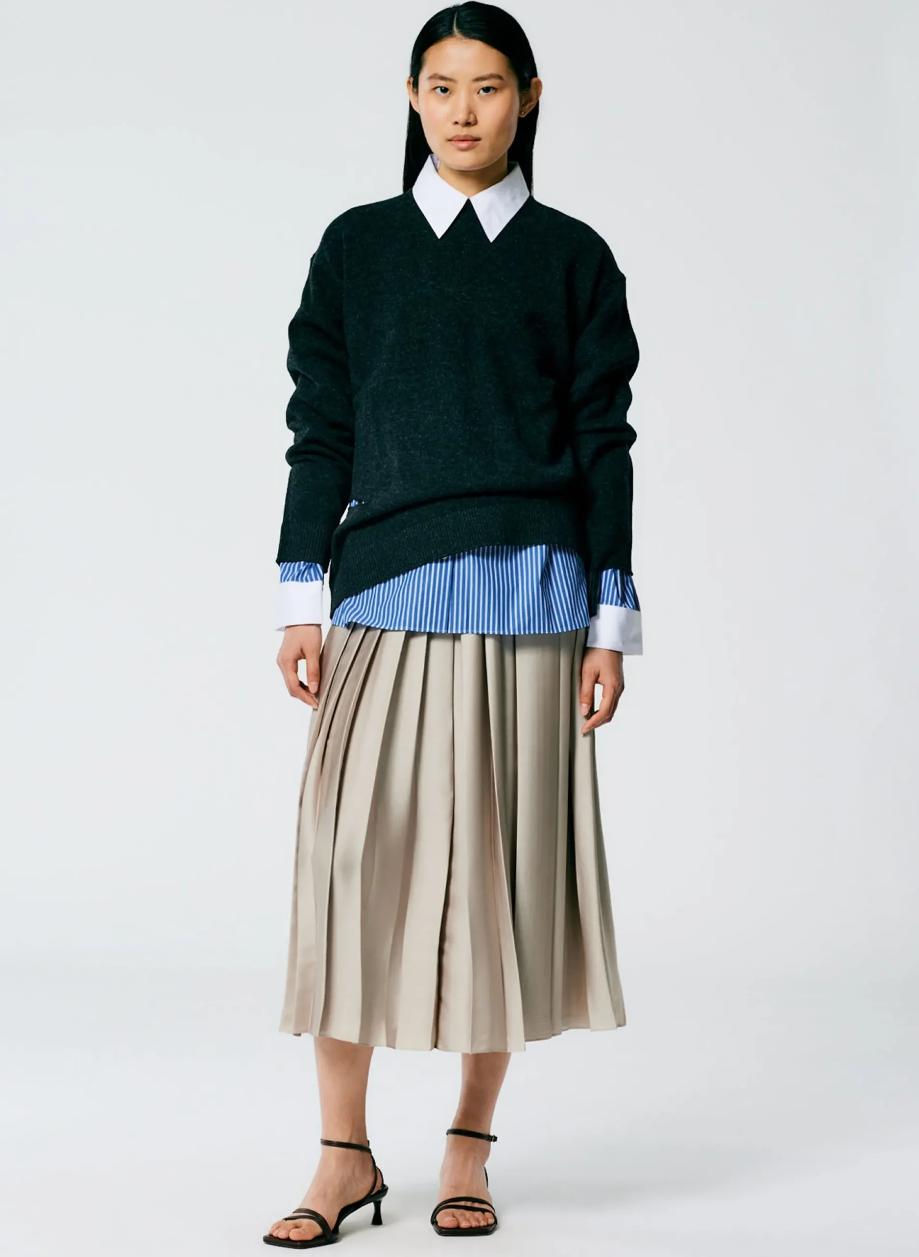 Feather Weight Pleated Pull On Skirt