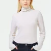 Featherweight Ribbed Sweater Turtleneck Pullover