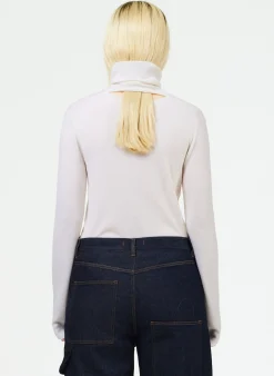 Featherweight Ribbed Sweater Turtleneck Pullover