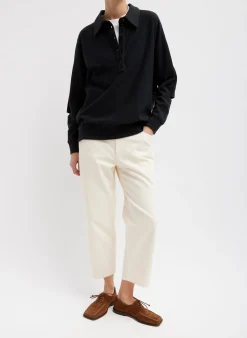Garment Dyed Stretch Twill Cropped Newman Jean