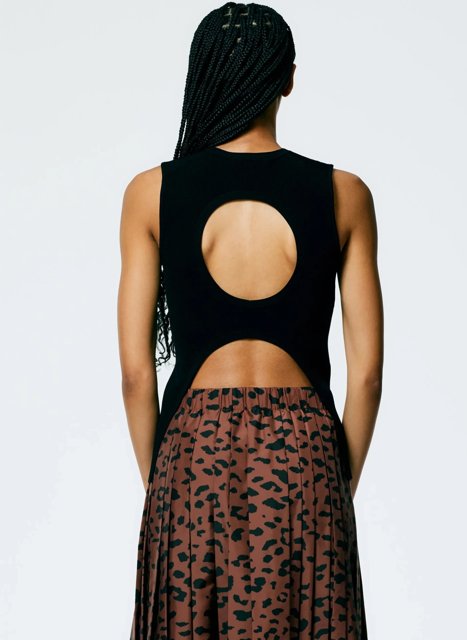 Giselle Stretch Sweater Circle Openback Tank