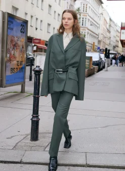 Grain De Poudre Liam Blazer With Slit Zipper Detail