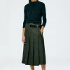 Grain De Poudre Wide Pleat Wrap Skirt