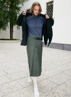 Grain De Poudre Wide Pleat Wrap Skirt