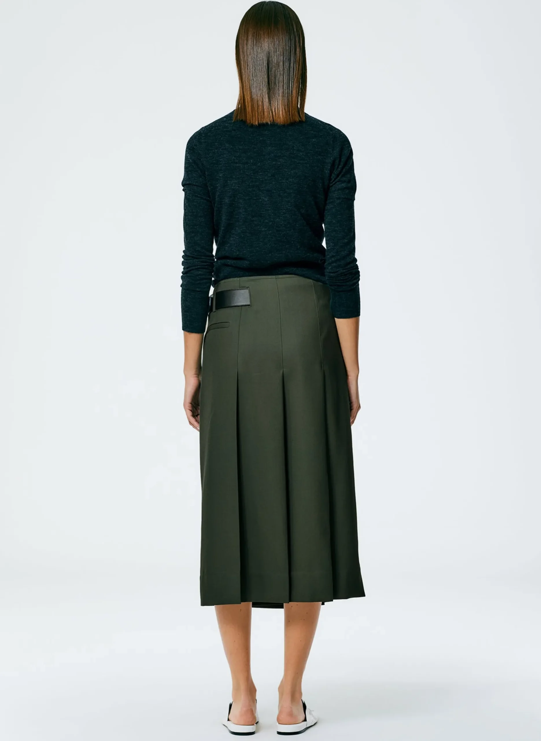 Grain De Poudre Wide Pleat Wrap Skirt