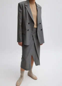 Grant Crossdye Suiting Wrap Trouser Skirt