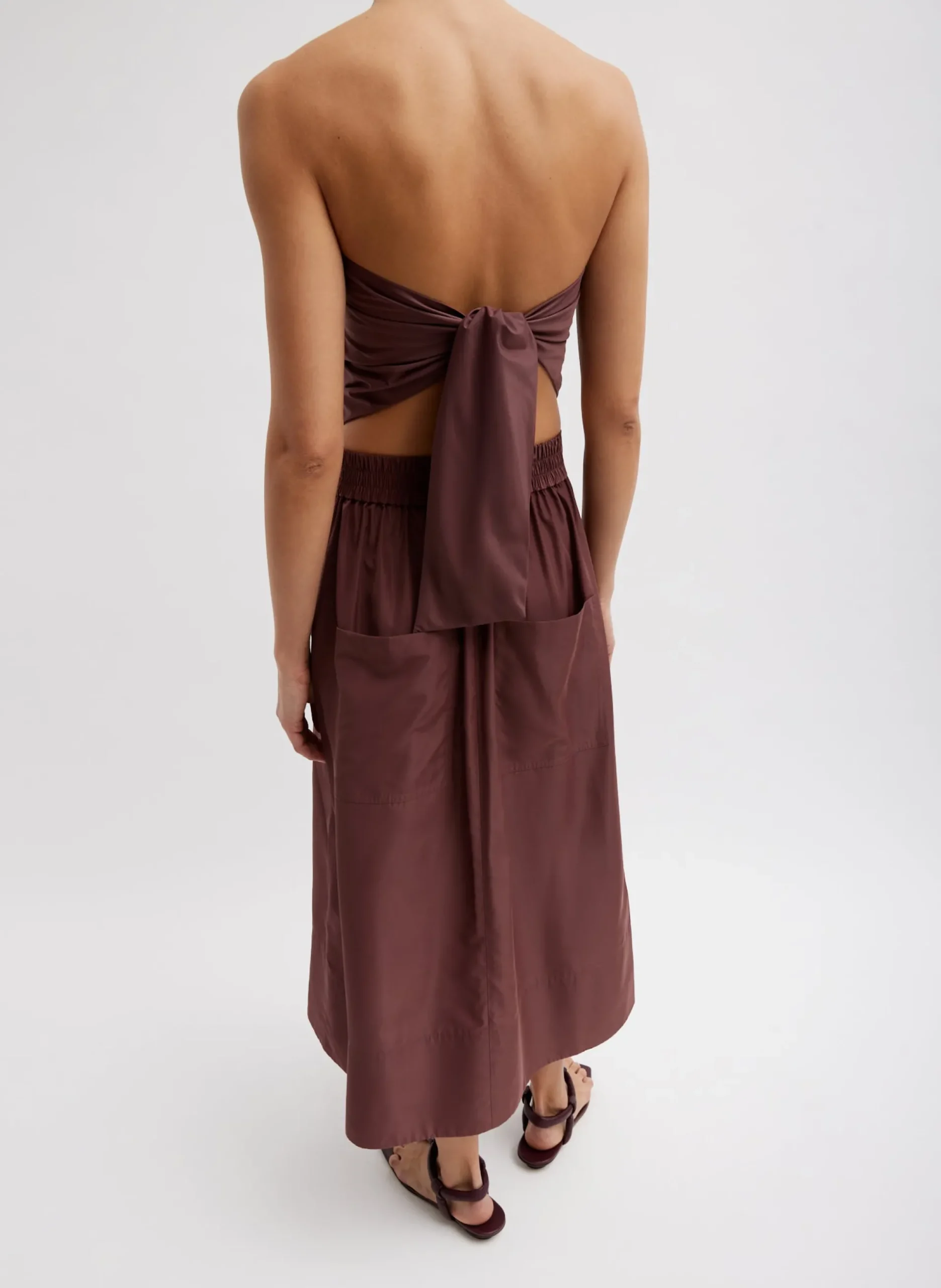 Italian Sporty Nylon Strapless Bandeau