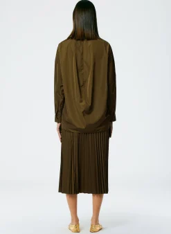 Italian Sporty Nylon Sunray Pleated Pull On Skirt
